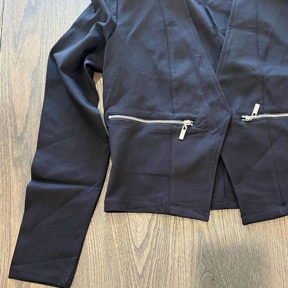 Guess Womens Black Open Front Blazer Cropped Length - Size S - Picture 3 of 6